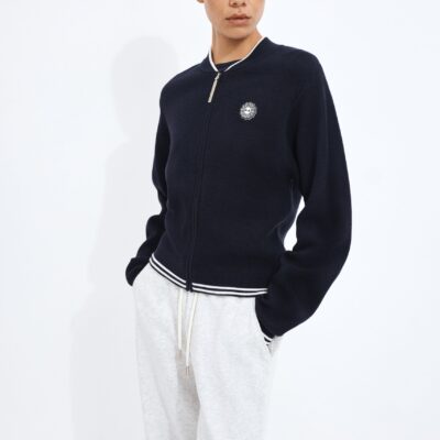 Aje Varsity Knit Jacket — MIDNIGHT - Image 1