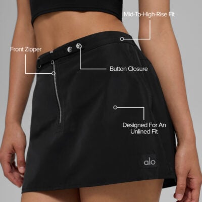 Alo Yoga Work It Mini Skirt - Black - Image 2