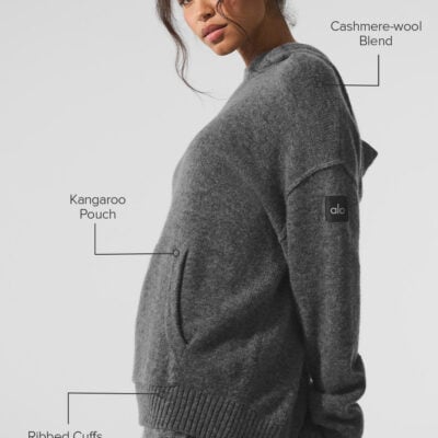 Alo Yoga Wool Cashmere New Class Hoodie - Platinum Grey - Image 2