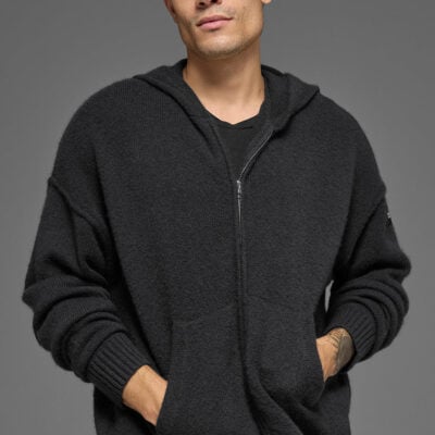 Alo Yoga Wool Cashmere New Class Full Zip Hoodie - Black - Image 1