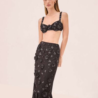 Alexis Torie Skirt — BLACK RAFFIA - Image 1