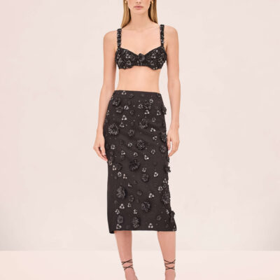 Alexis Torie Skirt — BLACK RAFFIA - Image 2