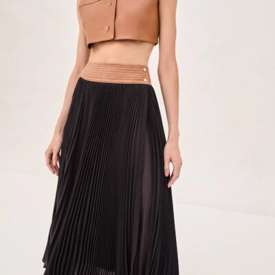 Alexis Tansia Skirt — SADDLE/ BLACK - Image 2
