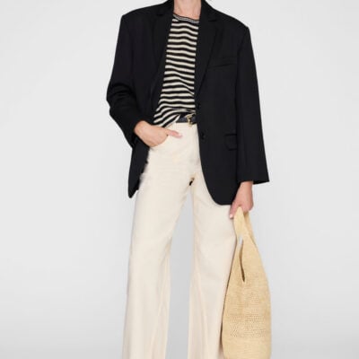 Anine Bing Theo Sweater - Black And Ivory Stripe — XS - Image 2