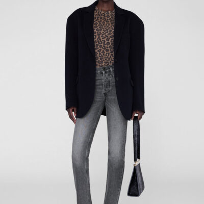 Anine Bing Sylvie Long Sleeve Tee - Black And Brown Leopard — XS - Image 2