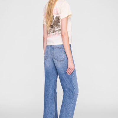 Anine Bing Shelley Tee Surfer - Washed Buttercream — XS - Image 2