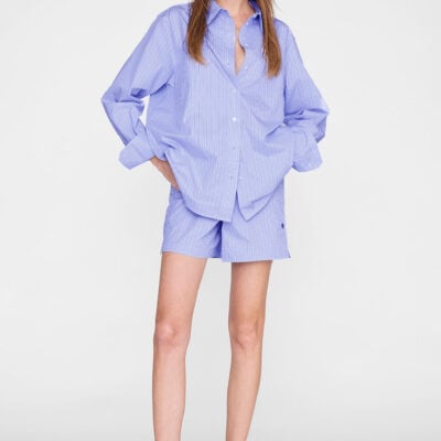Anine Bing Ramy Short - Blue Stripe — XS - Image 1