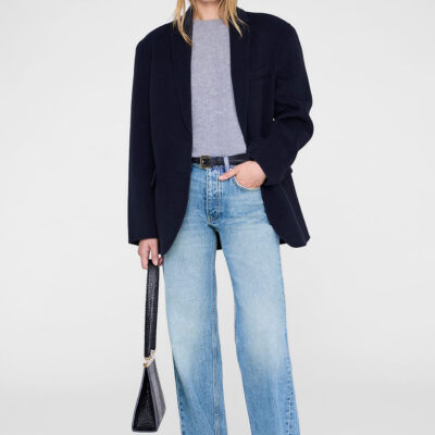 Anine Bing Quinn Blazer - Midnight Blue Cashmere Blend — XXS - Image 1