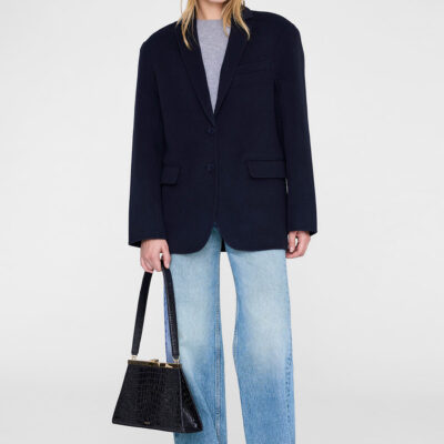 Anine Bing Quinn Blazer - Midnight Blue Cashmere Blend — XXS - Image 2