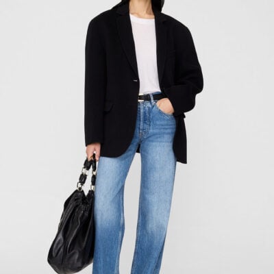 Anine Bing Quinn Blazer - Black Cashmere Blend — XXS - Image 1
