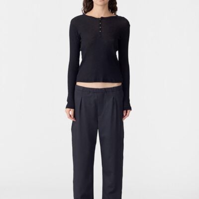 Bassike Twill Pleat Pull On Pant — 00 - Image 1