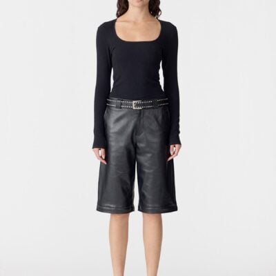 Bassike Square Neck Long Sleeve Top — 0 - Image 1