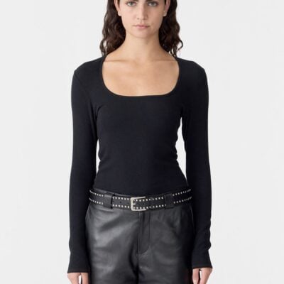Bassike Square Neck Long Sleeve Top — 0 - Image 2