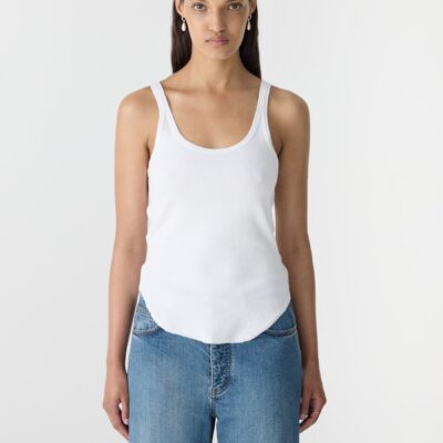 Bassike Slim Scoop Rib Tank — 00 - Image 2