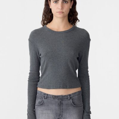 Bassike Slim Fit Rib Long Sleeve Baby T-Shirt — XS - Image 2