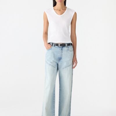 Bassike Sheer Rib V-Neck Muscle Tank — XXS - Image 1