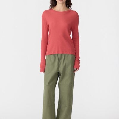 Bassike Sheer Rib Long Sleeve T-Shirt — XXS - Image 1