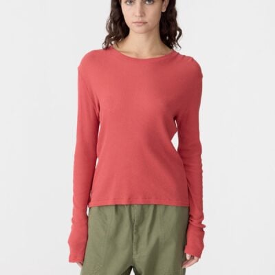 Bassike Sheer Rib Long Sleeve T-Shirt — XXS - Image 2