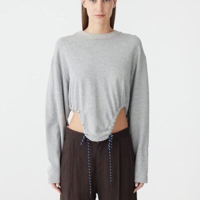 Bassike Scoop Hem Long Sleeve Sweat — XS - Image 2