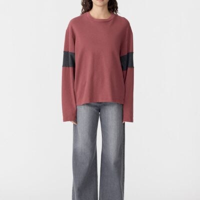 Bassike Raw Stripe Terry Long Sleeve T-Shirt — XXS - Image 1