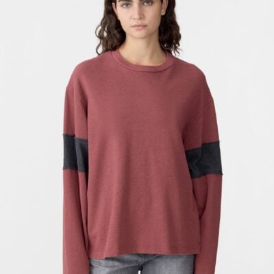 Bassike Raw Stripe Terry Long Sleeve T-Shirt — XXS - Image 2
