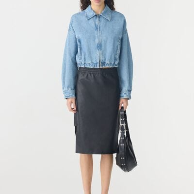Bassike Organic Denim Cropped Jacket — 00 - Image 1