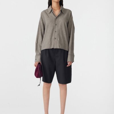 Bassike Mini Houndstooth Crop Shirt — 00 - Image 1
