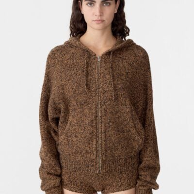 Bassike Melange Zip Up Hooded Knit — 0 - Image 2