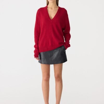 Bassike Low V-Neck Slouch Knit — 00 - Image 1
