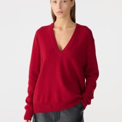 Bassike Low V-Neck Slouch Knit — 00 - Image 2