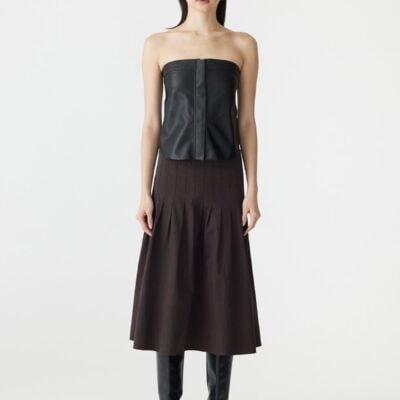 Bassike Leather Strapless Top — 00 - Image 1