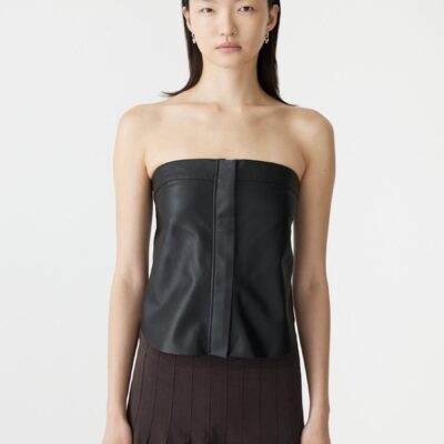 Bassike Leather Strapless Top — 00 - Image 2