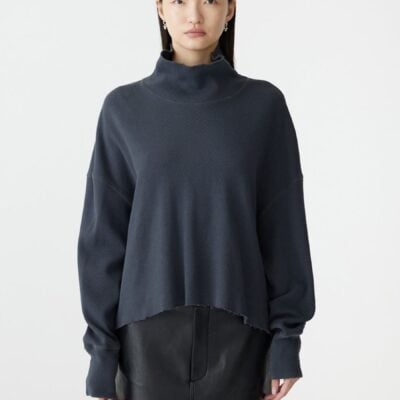 Bassike Heavy Waffle Raw Edge Sweat — XXS - Image 2