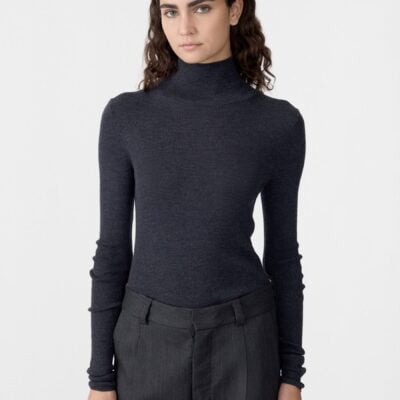 Bassike Funnel Neck Rib Top — 0 - Image 2