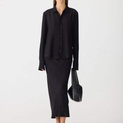 Bassike Fine Silk Crepe Shirt — 0 - Image 1
