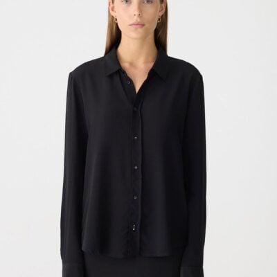 Bassike Fine Silk Crepe Shirt — 0 - Image 2