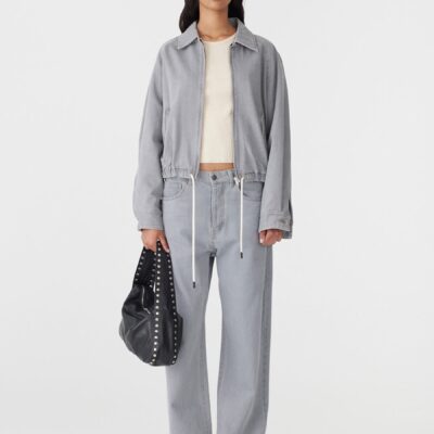Bassike Drawstring Detail Denim Jacket — XXS - Image 1