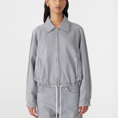 Bassike Drawstring Detail Denim Jacket — XXS - Image 2