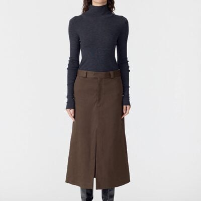 Bassike Double Twill Longerline Skirt — 00 - Image 1