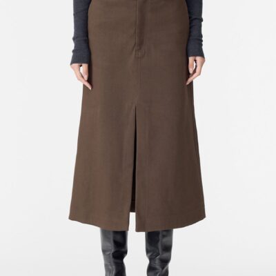 Bassike Double Twill Longerline Skirt — 00 - Image 2