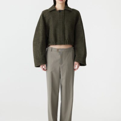 Bassike Cropped Boiled Wool Jacket — XXS - Image 1