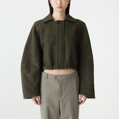 Bassike Cropped Boiled Wool Jacket — XXS - Image 2