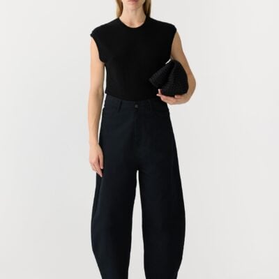 Bassike Cotton Twill Barrel Leg Pant — 00 - Image 1