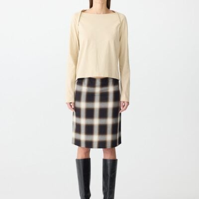 Bassike Check Pull On Skirt — 00 - Image 1