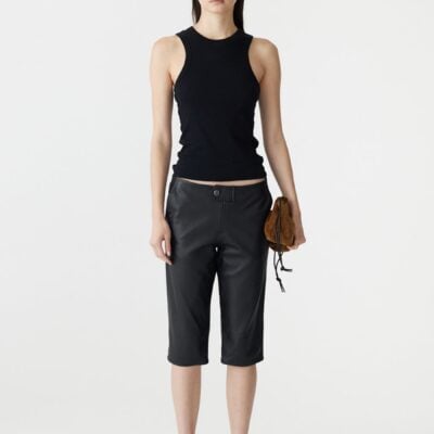 Bassike Capri Leather Pant — 00 - Image 1