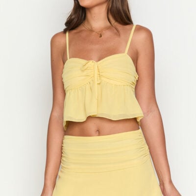 Beginning Boutique Zyra Yellow Mini Skirt — 10 - Image 2