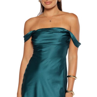 Beginning Boutique Zoella Teal Off The Shoulder Mini Dress — 10 - Image 2