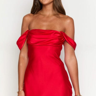 Beginning Boutique Zoella Red Off The Shoulder Mini Dress — 10 - Image 2