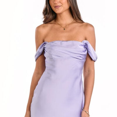 Beginning Boutique Zoella Lilac Off The Shoulder Mini Dress — 10 - Image 2