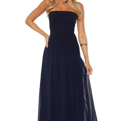 Beginning Boutique Zelia Strapless Navy Maxi Dress — 4 - Image 1